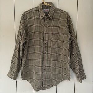 VTG Orvis Prince of Wales Plaid Check Button-Up Shirt Sz M Cotton Preppy USA